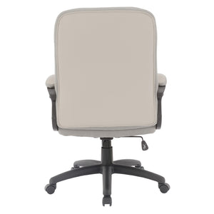 OSP Home Furnishings Faux Leather Executive Office Chair with Lumbar Support and Ergonomic Padded Seat FL13785-U42
