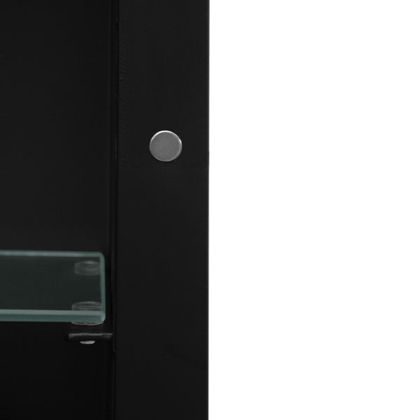English Elm Rectangle LED Medicine Cabinet Mirror with Soft Touch Light, Magnetic Accessories, Tempered Shelves, Wall-Mounted Storage Black W688P210792