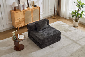 English Elm Compression Convertible Floor Sofa Bed - Versatile Modular Seating & Sleeping Solution In Black W3723P345653