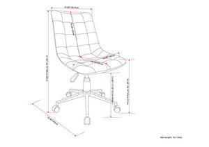 English Elm Chambers Distressed Blue Swivel Office Chair with Quilted Faux Leather, Adjustable Height & Casters B136P159012