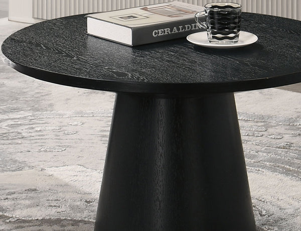 English Elm Modern Contemporary Sofa Table with High Gloss Lacquer Top and Sleek Metal Frame for Entryway Decor Black 33 L x 33 W x 5 H B2741S00443