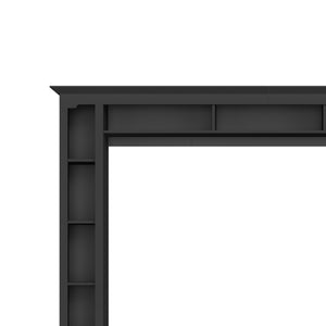 English Elm 4-Piece Modern Entertainment Center Wall Unit with Tempered Glass Doors, Adjustable Shelves, Designer Bridge and Cable Management for Spacious Living Room Storage Black N721S000052B