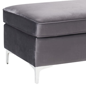 English Elm Jaszira Plush Velvet Tufted Ottoman with Pocket Coil Support for Living Rooms B2726P448769