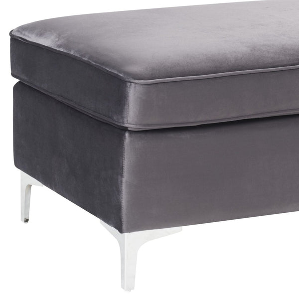 English Elm Jaszira Plush Velvet Tufted Ottoman with Pocket Coil Support for Living Rooms B2726P448769