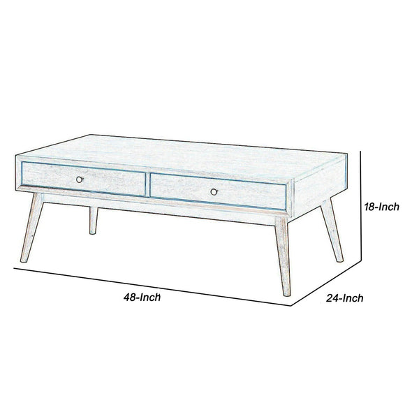 English Elm 2 Drawer Walnut Veneer Coffee Table Splayed Legs Mid-century Modern Living Room B056P416790