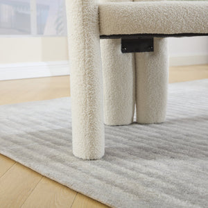 English Elm Contemporary Velvet Upholstered Barrel Accent Chair with Curved Support, Foam Seat, Steel Frame Finish Beige W395P224764