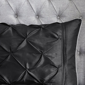 English Elm 7-piece Cal King Tufted Pleated Comforter Set with Embroidered Decorative Pillows Included B035P463178