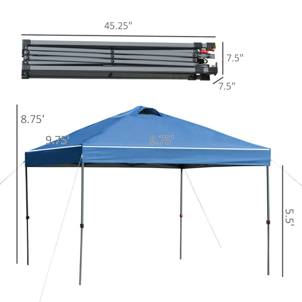English Elm Outsunny 10' X 10' Instant Pop Up Canopy Tent – Adjustable Height, Portable Sun Shelter For Outdoor Fun W2225P200699-GIGA