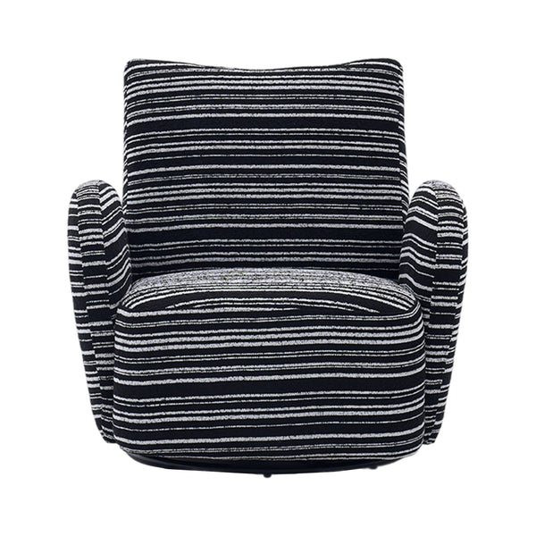 English Elm Modern Boucle 360° Swivel Leisure Chair with High‑Resilience Sponge, Supportive Curve, 550lb Capacity Black W395P355515