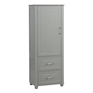 English Elm Tall Bathroom Storage Cabinet - Modern Grey Mdf Stand With Adjustable Shelf & 2 Drawers For Organization N725P241045E-GIGA