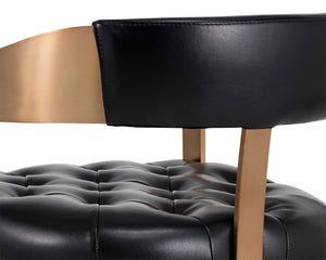 Sunpan Beaumont Ultra Contemporary Bar Stool with T-Shaped Back and Durable Design for Any Space Antique Brass / Cantina Black