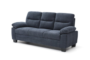 English Elm Summerton Plush Chenille Sofa with Pillow-Top Arms, Foam-Encased Coil Support, Removable Backrest Blue 31 L x 77 W x 15 H B078P349523