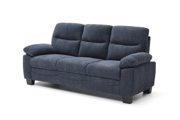 English Elm Summerton Plush Chenille Sofa with Pillow-Top Arms, Foam-Encased Coil Support, Removable Backrest Blue 31 L x 77 W x 15 H B078P349523