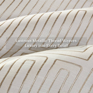 English Elm 10 PCS King Luxury Jacquard Comforter Set Elegant Quilted Design Microfiber Fill Bedding Ensemble Ivory 23.62 L x 18.9 W x 15.75 H B035P319217