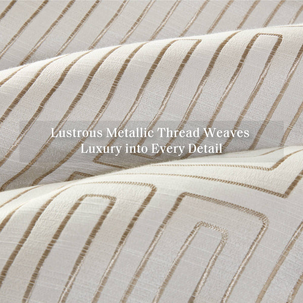 English Elm 10 PCS King Luxury Jacquard Comforter Set Elegant Quilted Design Microfiber Fill Bedding Ensemble Ivory 23.62 L x 18.9 W x 15.75 H B035P319217