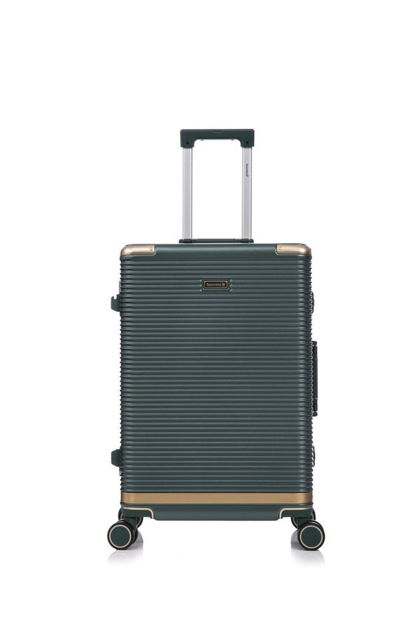 English Elm Luggage Set 3 Piece Polycarbonate Aluminum Frame Hard Shell Travel Suitcases with Lock Green T3292P361539