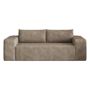 English Elm 78.8" Corduroy Three Seat Sofa Deep Cushioned Low Profile Couch for Modern Living Rooms Camel W2824P409860