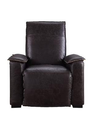 English Elm Misezon Dark Brown Top Grain Leather Power Recliner with Aluminum Frame, Pillow Arms & Full Foam Comfort B2726P280178