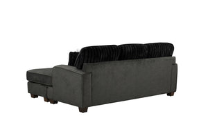 English Elm Modern Reversible Sectional with Corner Block Frame, Plush Foam Cushions, Easy Assembly, 87" x 59" Dark Gray 87.8 L x 36.22 W x 30 H B011P293572