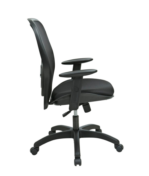 OSP Home Furnishings Deluxe Ergonomic Mesh Office Chair with Lumbar Support and Adjustable Arms for All Day Use EM42327N-231
