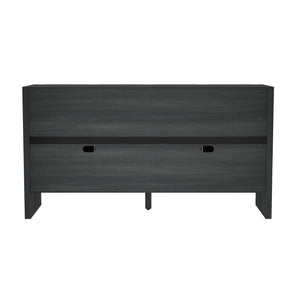 English Elm Linda 60" Sideboard Charcoal Gray — Minimalist 4-Door Soft-Close Storage with Adjustable Shelves & TV Stand (70") B365P397672