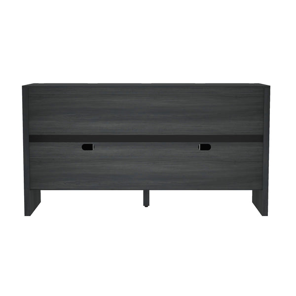English Elm Linda 60" Sideboard Charcoal Gray — Minimalist 4-Door Soft-Close Storage with Adjustable Shelves & TV Stand (70") B365P397672