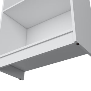 English Elm Sutton Tiered Bookcase with 4 Deep Shelves, 71.1" H x 24.7" W, RTA, White Black Gray Finish B128P176164