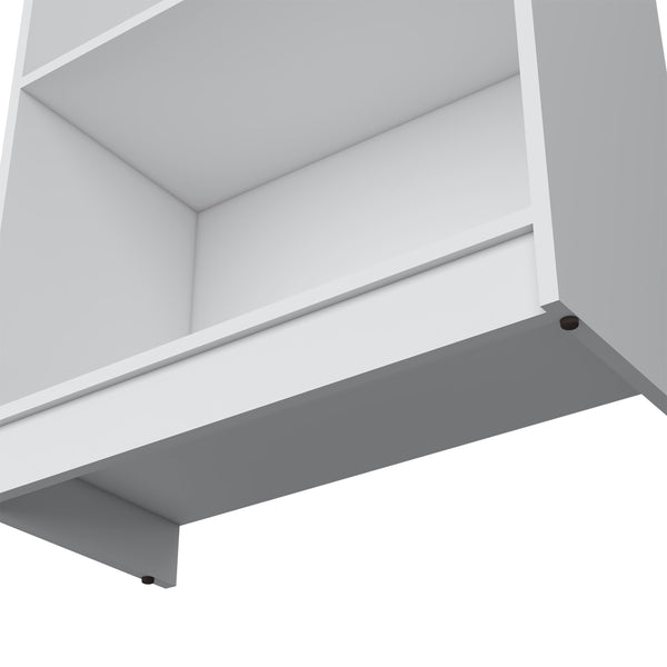 English Elm Sutton Tiered Bookcase with 4 Deep Shelves, 71.1" H x 24.7" W, RTA, White Black Gray Finish B128P176164