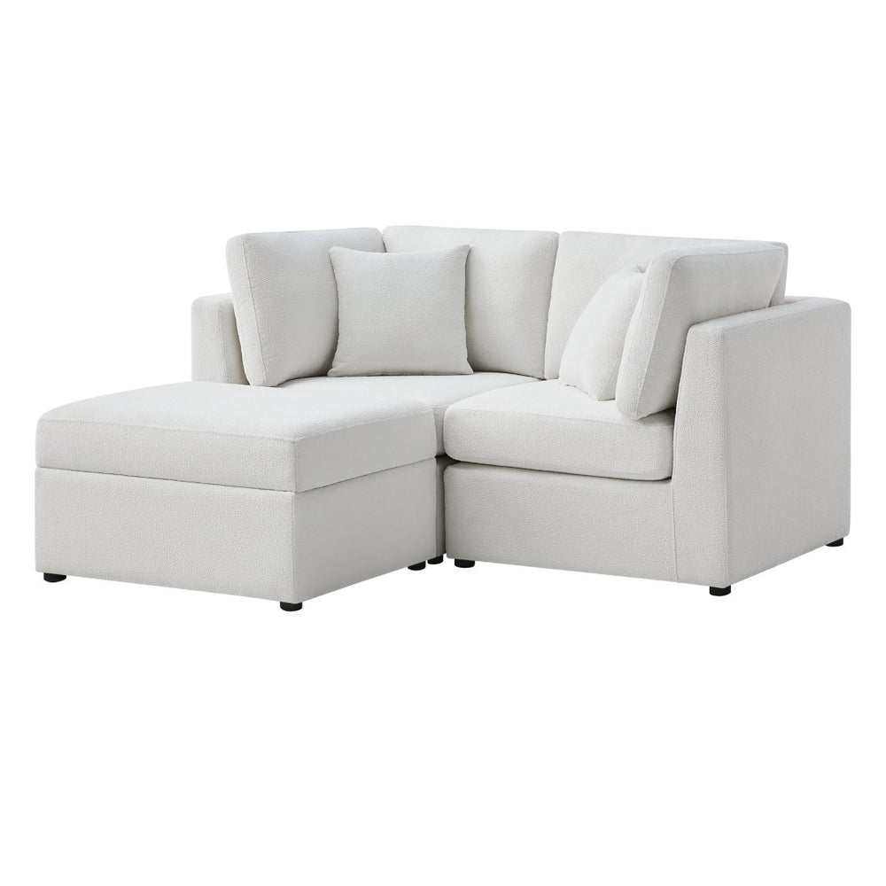 English Elm Chauncy Modular Chofa Set with Storage Ottoman and Coil Spring Foam Seat Support B050S00032