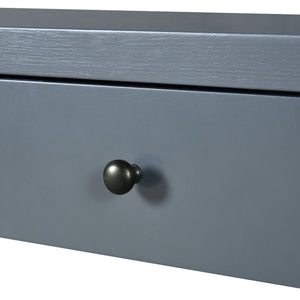 English Elm TREXM Curved Console Table with Storage and 2 Drawers – Farmhouse Rustic Entryway Organizer, 56" Navy N715P244723M