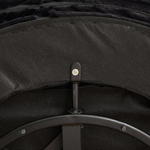 English Elm 55''l 55'l Faux Rabbit Fur Barrel Swivel Chair Cozy 360 Rotation Lounge Seat for Bedroom Black W834S00597
