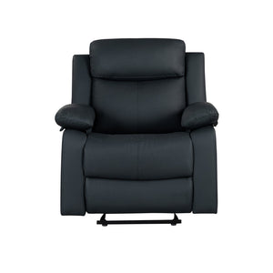 English Elm Blanche Manual Glider Recliner with Led Lighting Pillow Arms Media Room Lounge Black B201P412033