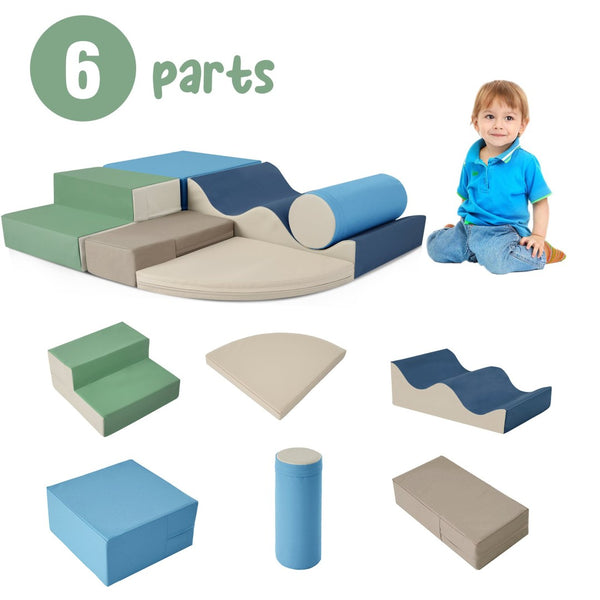 English Elm Soft Foam Toddler Climbing Playset Six Piece Indoor Active Crawling Structure for Kids N710P223031D