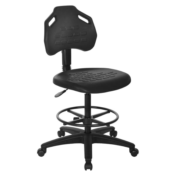 OSP Home Furnishings Drafting Chair with Urethane Seat Pneumatic Height Adjustment and Adjustable Footrest KH81310TX