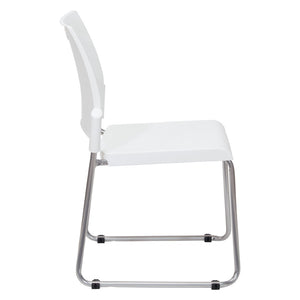 OSP Home Furnishings Sled Base Stackable Polyurethane Chair for Offices Lobbies and Classrooms White STC8302C2-11