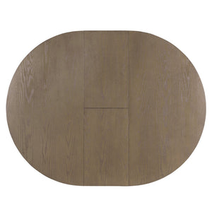 English Elm Trexm Retro Extendable Round Dining Set with Four Linen Upholstered Chairs Rubberwood Brown + Antique White ST000141AAD-2026