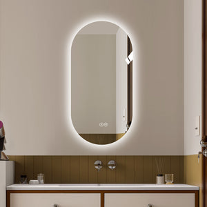 English Elm 48*24 Inch Smart Wall Mounted Led Touch Screen Mirror - Anti-Fog, Dimmable, Stylish For Salons! W2709P380632