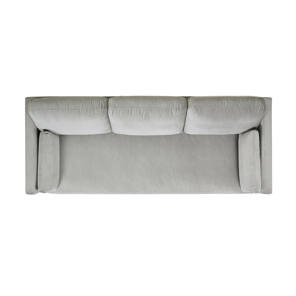 English Elm Jennifer Taylor Home - Knox 84" Modern Farmhouse Sofa In Opal Grey Velvet - Luxurious Comfort & Stylish Versatility For Your Home B2719P238331