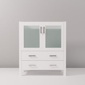English Elm White Modern Bath Vanity 30" W X 18.25" D - Compact Design With Soft-Close Doors & Drawers For Storage B2731P260418-GIGA