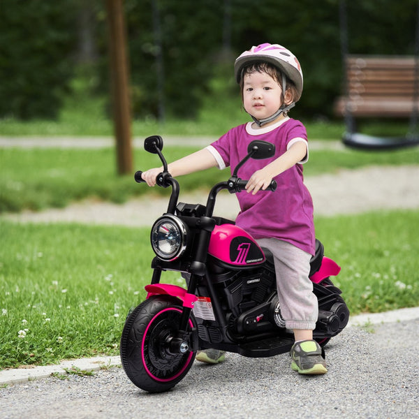 English Elm Aosom 6v Battery Ride-on Motorbike for Toddlers with Training Wheels and Headlight W2225P229367