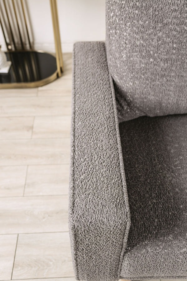 English Elm Contemporary Plush Armless Chair with Metal Legs, Adjustable Headrest, Boxed Cushions & Chaise Comfort Gray 41 L x 36 W x 23 H B2741P378508