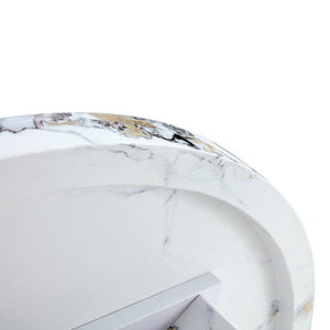 English Elm Round 42" Dining Table for 4-6 — Modern MDF Round Kitchen Table, 330lb Capacity, Café & Office Use N752P186173K