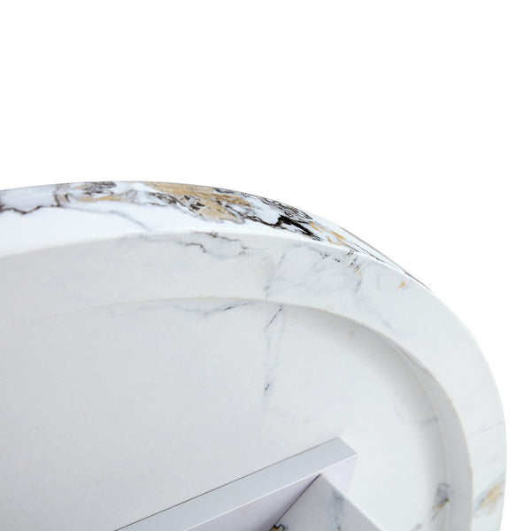 English Elm Round 42" Dining Table for 4-6 — Modern MDF Round Kitchen Table, 330lb Capacity, Café & Office Use N752P186173K