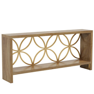 English Elm 2-tier Industrial Console Table Rustic Wood and Black Metal Frame Entryway Sofa T3971P462969
