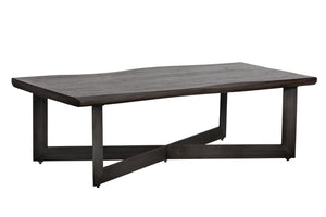 Sunpan Marley Coffee Table – Rustic Acacia Wood and Antique Gunmetal Steel Base for Stylish Living Spaces Rectangular