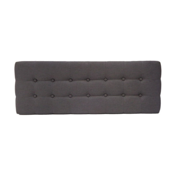 English Elm Mid-century Button Tufted Ottoman with Walnut Tapered Legs for Living Room Bedroom Grey N778P440482G