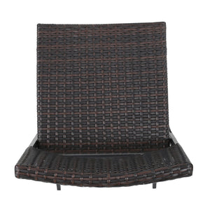 English Elm Outdoor Faux Rattan Folding Barstools Weather Resistant Woven Patio Seating Set N772P427926B