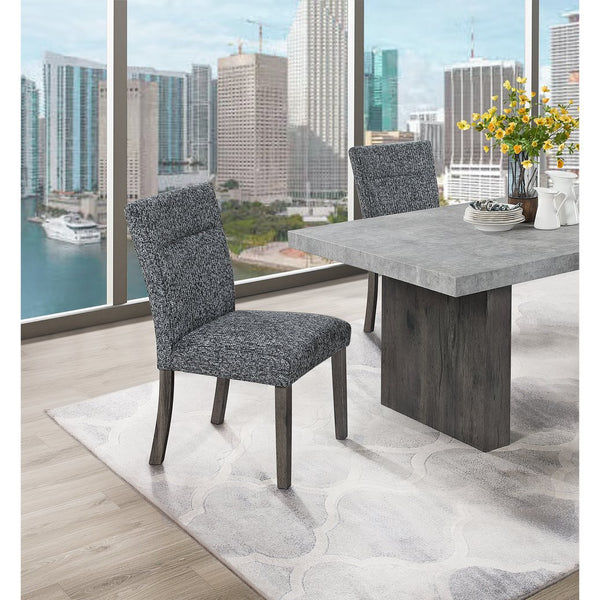 English Elm SHARON Grey 2PK Dining Chairs - Contemporary Fabric Upholstery, Solid Wood Frame, Extended Back Comfort B201P342844