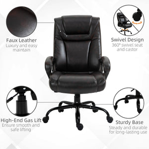 English Elm Vinsetto Big And Tall Executive Office Chair - 400Lbs Capacity, Ergonomic Pu Leather & Adjustable Height W2225P217513-GIGA