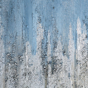 English Elm S/2 Dhalia Ombre Wall Art Set of 2 71x21" Hand-Painted Blue-to-Gray Panels with Silver Accents W2078P318306